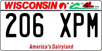 WI license plate 206XPM