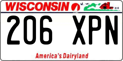 WI license plate 206XPN