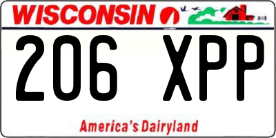 WI license plate 206XPP