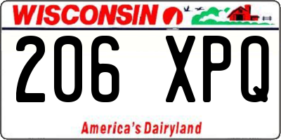 WI license plate 206XPQ