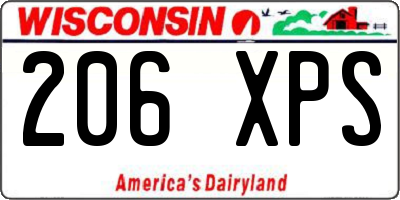 WI license plate 206XPS