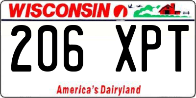 WI license plate 206XPT