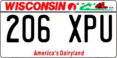 WI license plate 206XPU