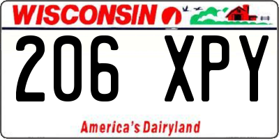 WI license plate 206XPY