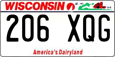 WI license plate 206XQG