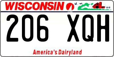 WI license plate 206XQH