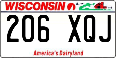 WI license plate 206XQJ