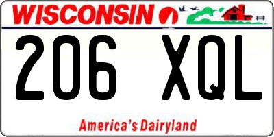 WI license plate 206XQL