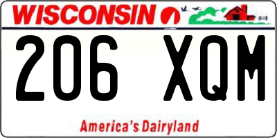 WI license plate 206XQM