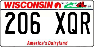 WI license plate 206XQR