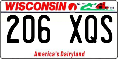 WI license plate 206XQS
