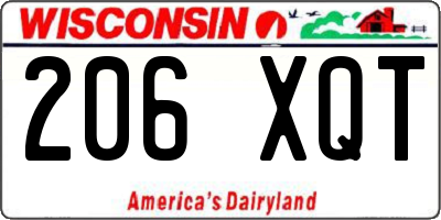 WI license plate 206XQT