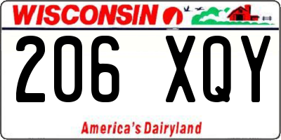 WI license plate 206XQY
