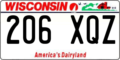 WI license plate 206XQZ