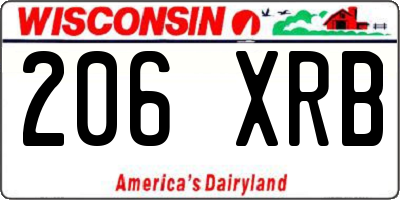 WI license plate 206XRB