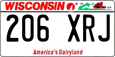 WI license plate 206XRJ