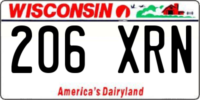WI license plate 206XRN