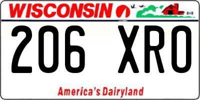 WI license plate 206XRO
