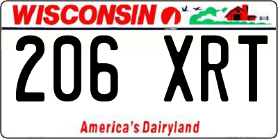 WI license plate 206XRT