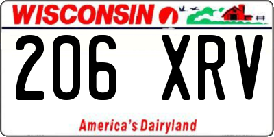 WI license plate 206XRV