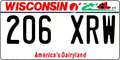 WI license plate 206XRW