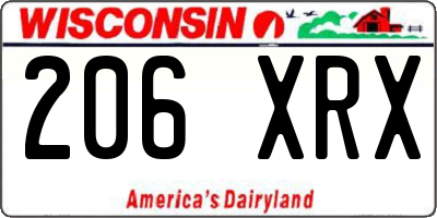 WI license plate 206XRX