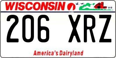 WI license plate 206XRZ