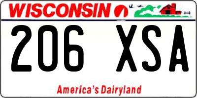 WI license plate 206XSA