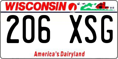 WI license plate 206XSG