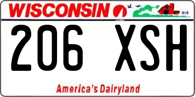 WI license plate 206XSH