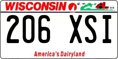 WI license plate 206XSI