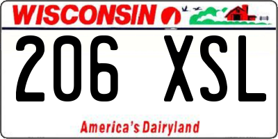 WI license plate 206XSL