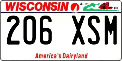 WI license plate 206XSM