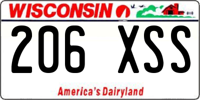 WI license plate 206XSS