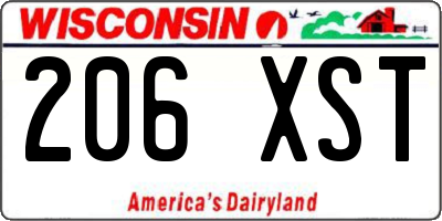 WI license plate 206XST