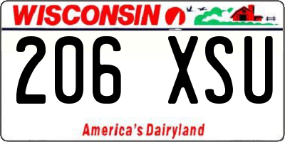 WI license plate 206XSU