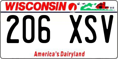 WI license plate 206XSV