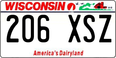 WI license plate 206XSZ