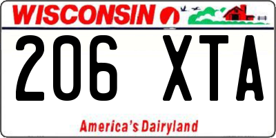 WI license plate 206XTA