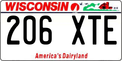WI license plate 206XTE