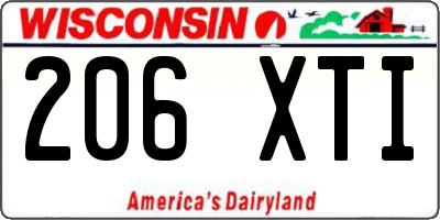 WI license plate 206XTI