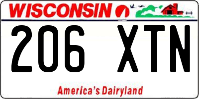 WI license plate 206XTN