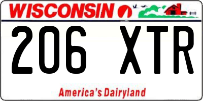 WI license plate 206XTR