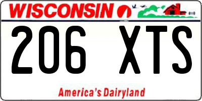 WI license plate 206XTS