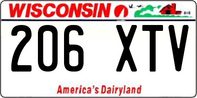 WI license plate 206XTV