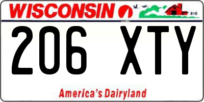 WI license plate 206XTY
