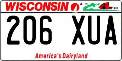 WI license plate 206XUA