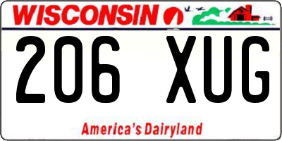 WI license plate 206XUG