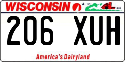 WI license plate 206XUH