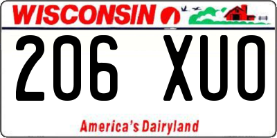WI license plate 206XUO